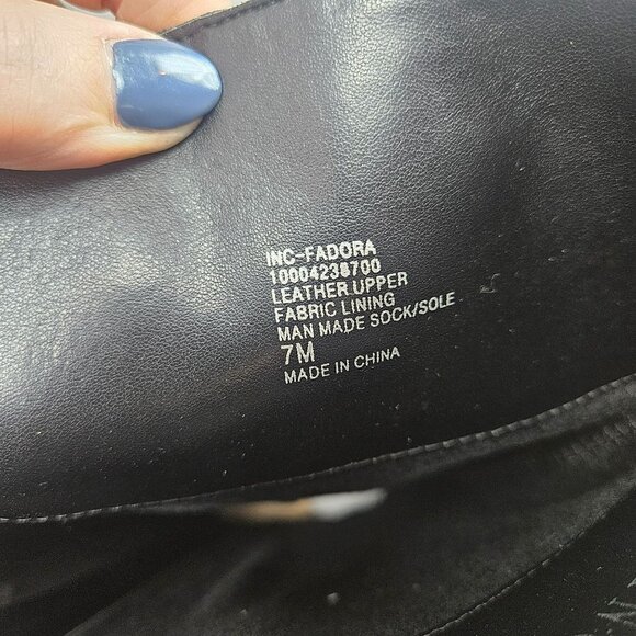 INC Black Leather Riding Boots With Buckle Detail Studded Sole Womens 7M New - Picture 8 of 16